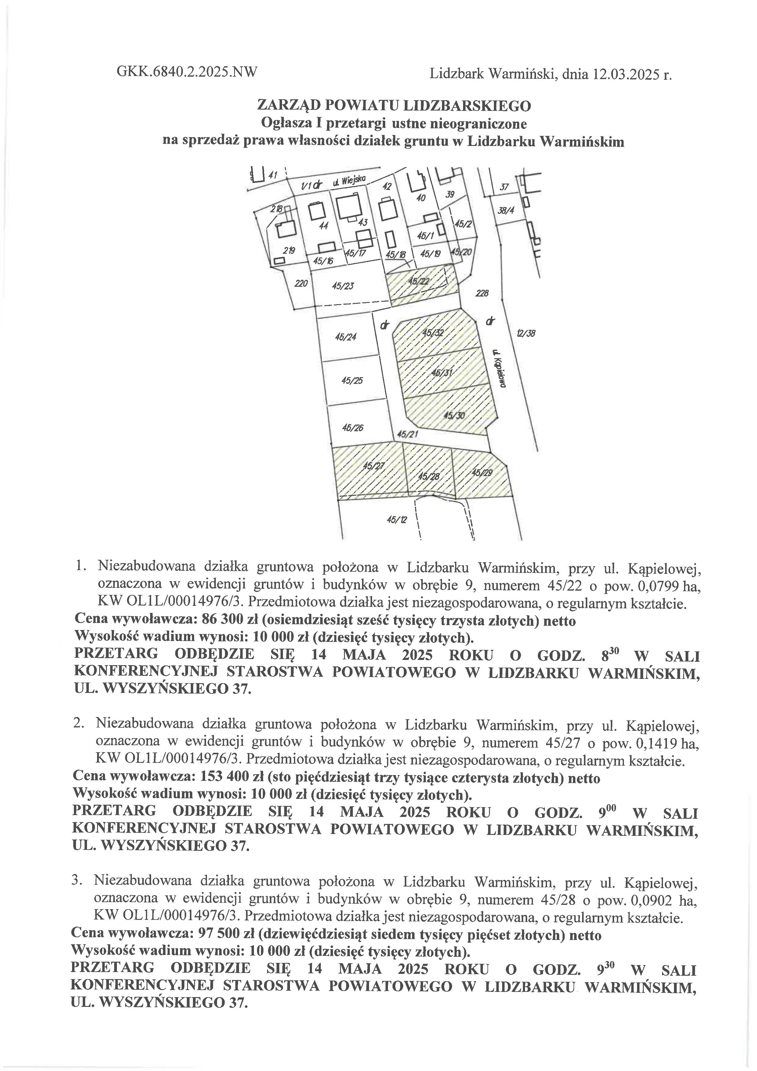 Ogłoszenie o przetargu nr GKK.6840.2.2025.NW