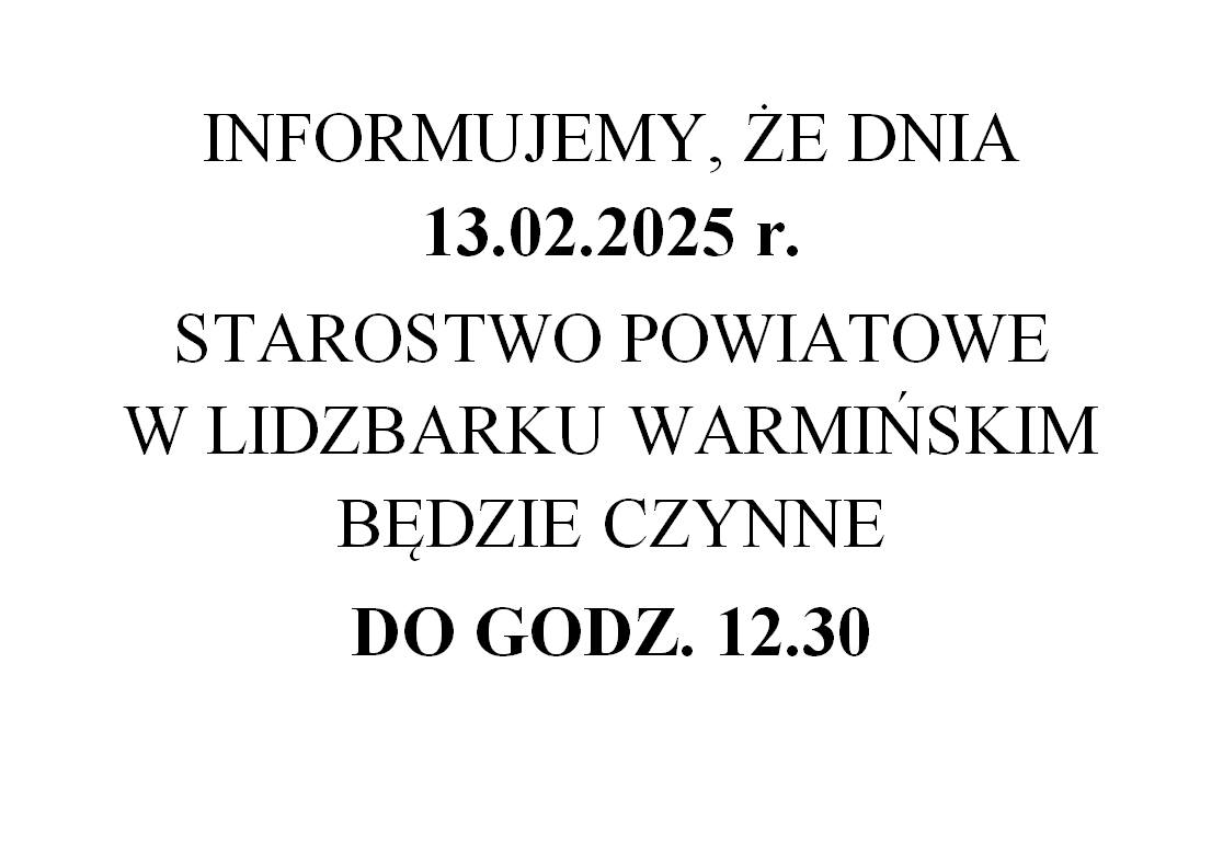 Zmiany godzin pracy