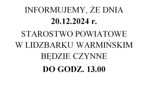 Zdjęcie do Zmiana godzin pracy