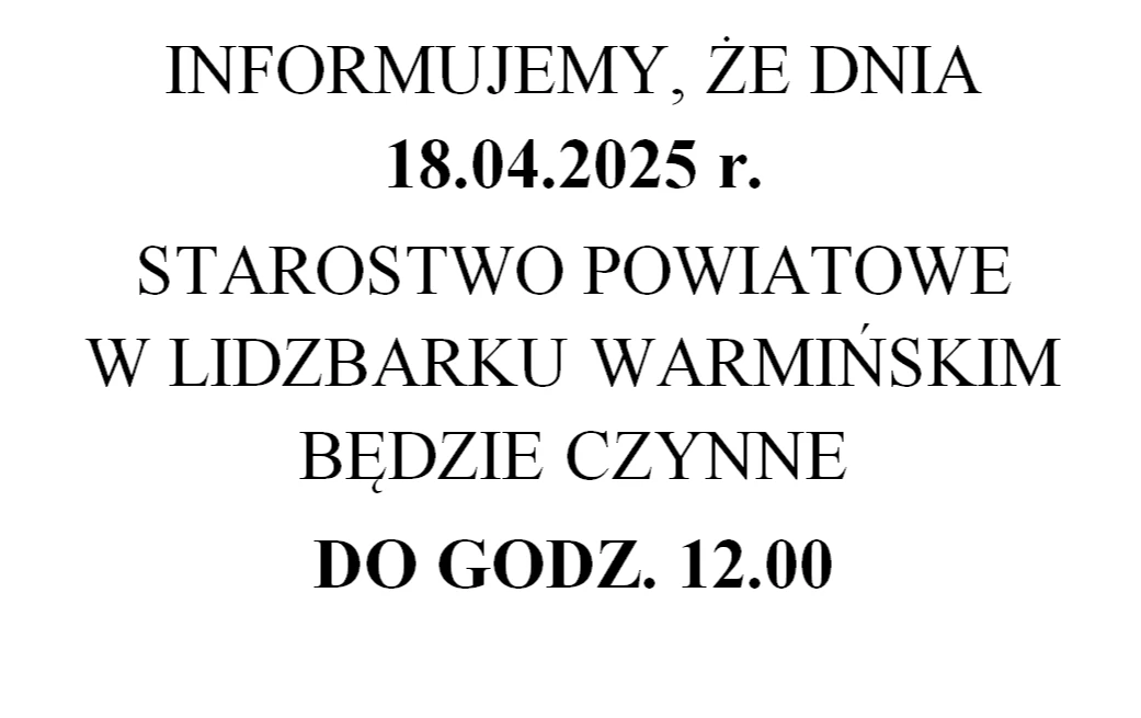 Zmiana godzin pracy urzędu